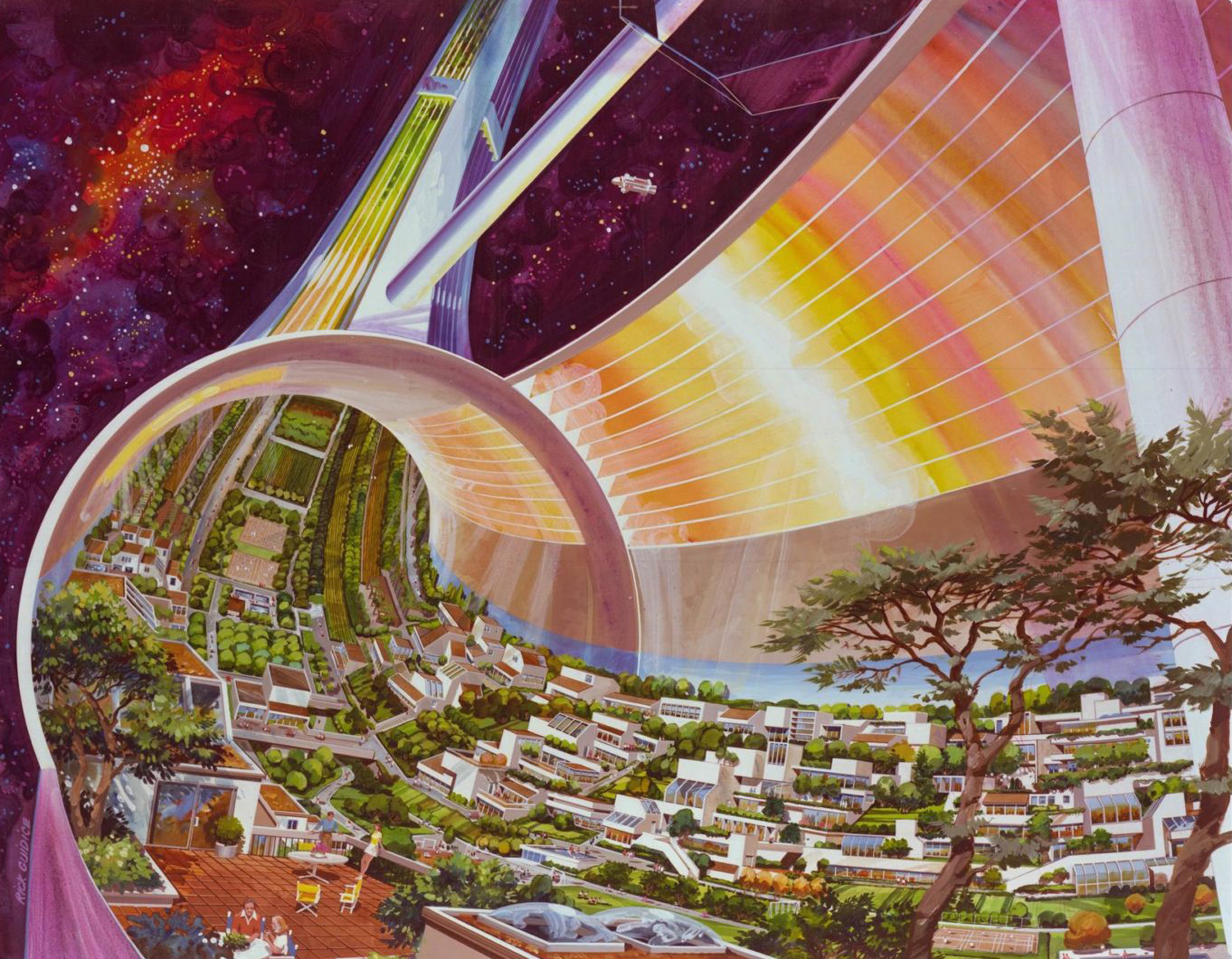 Artist's concept of a space colony.