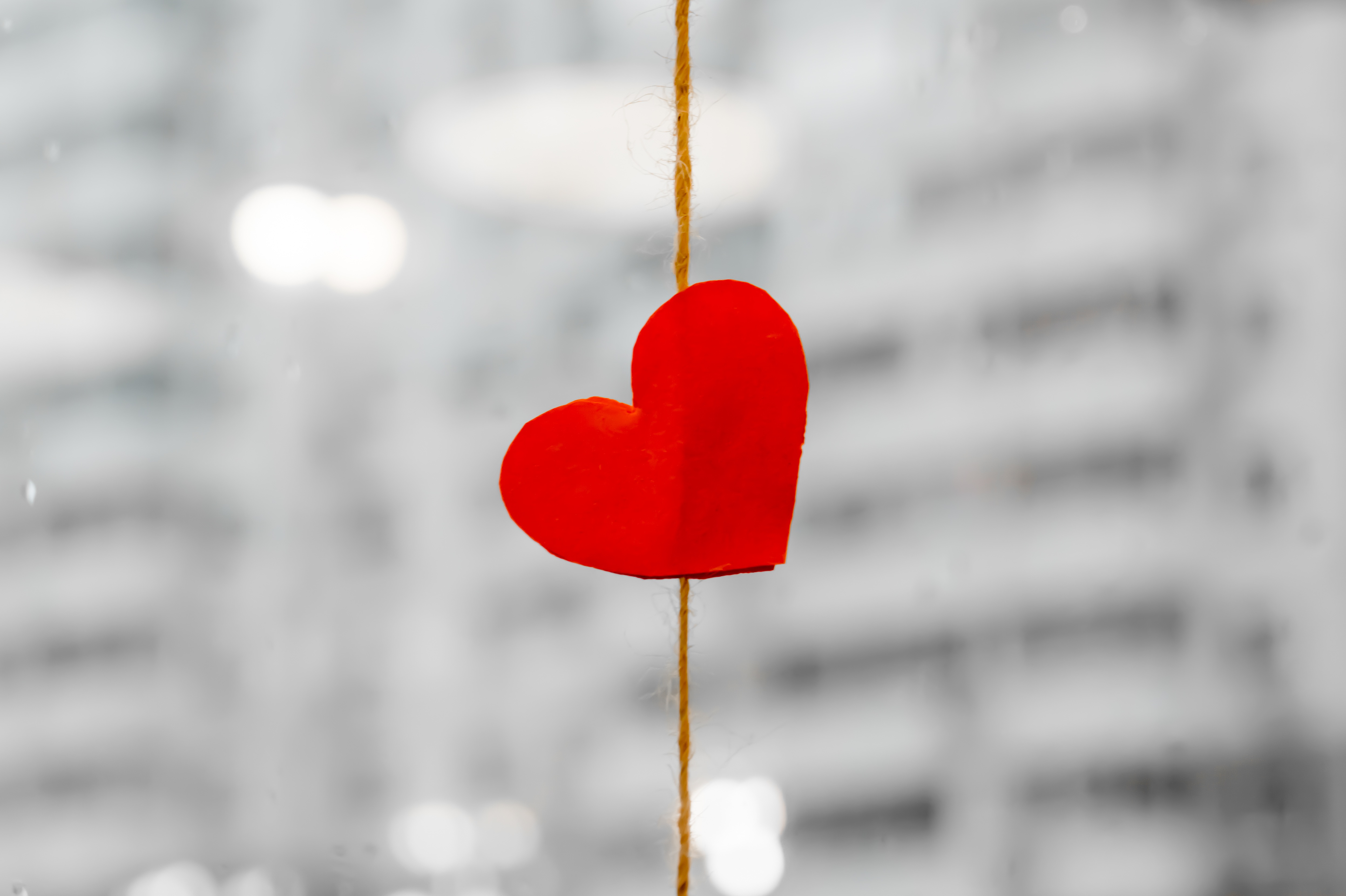Image of a paper heart on a string...