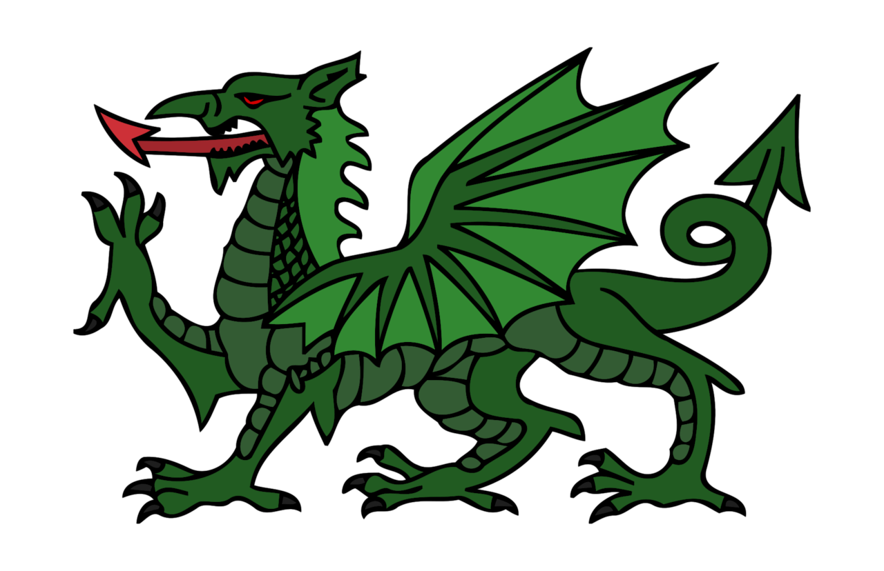 Vector graphic of a green dragon