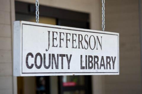 Image of Jefferson County Library hanging sign