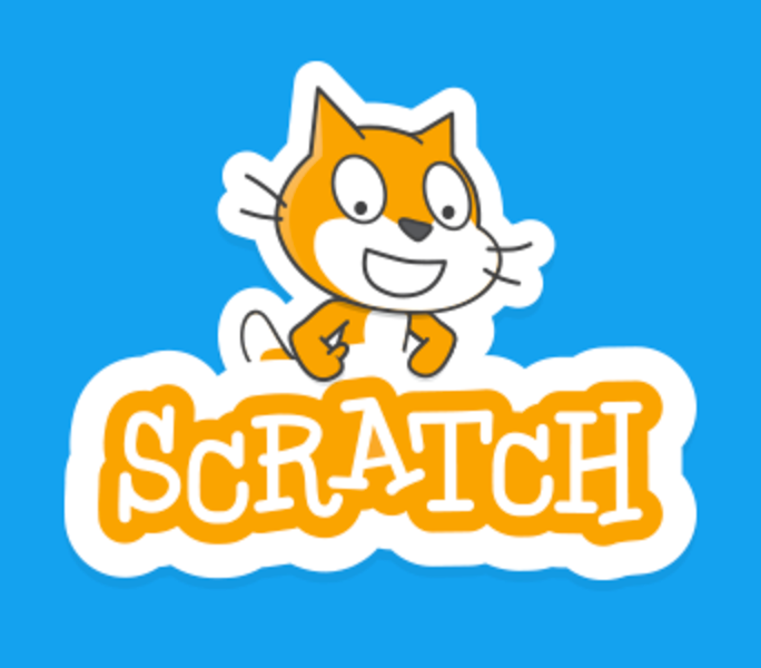 Scratch Logo with Smiling Orange Cat