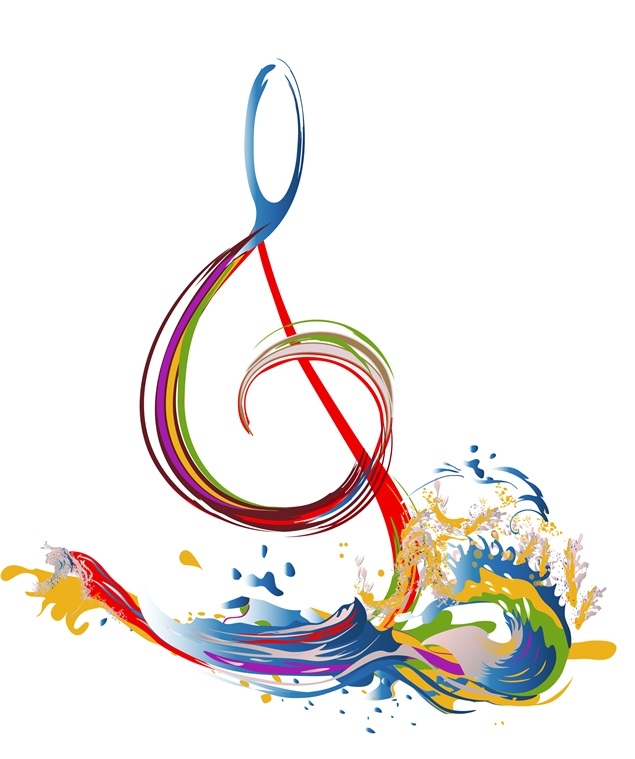 Music note in beautiful multi colors